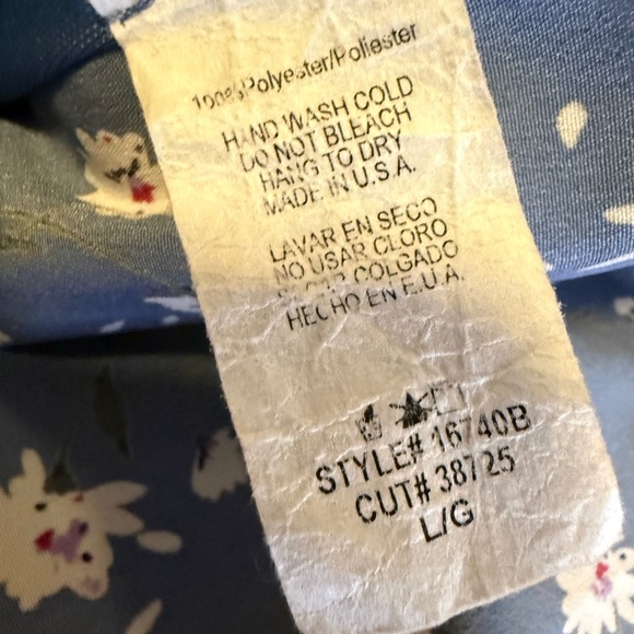 Blue Floral Cami fairy/flowy Top sz Large Coquette Balletcore Back Bow Detail - Picture 3 of 11